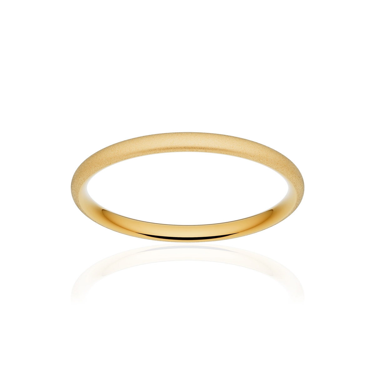 Alliance or 750 jaune sablé demi-jonc confort 2mm