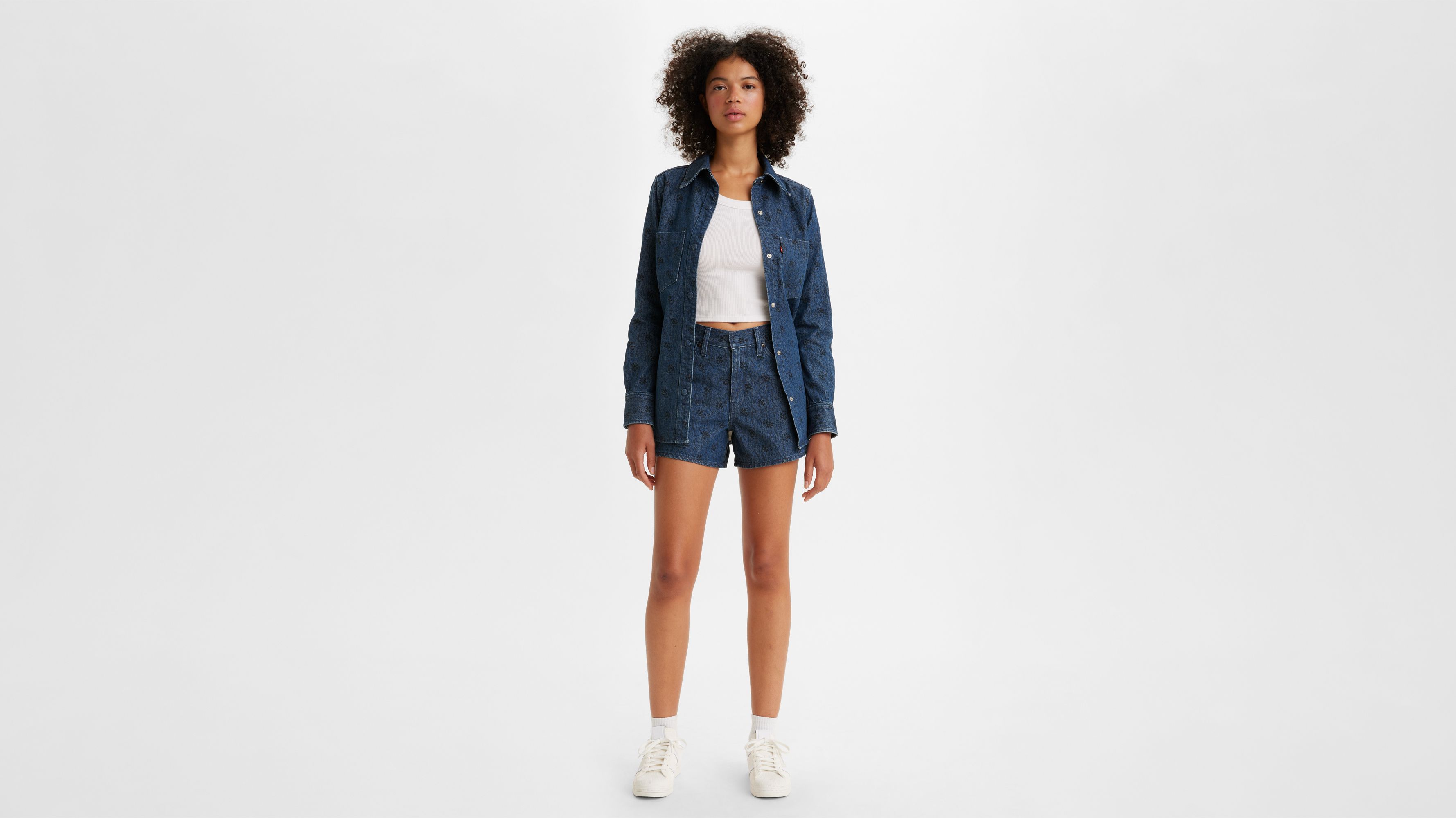 Short Mom ’80 WellThread® - Flowers In The Rain - Noir