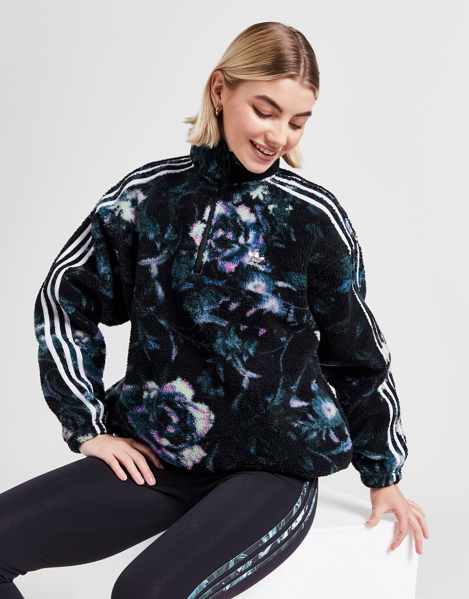 adidas Originals Polaire Sherpa Zippé Imprimé Floral Femme