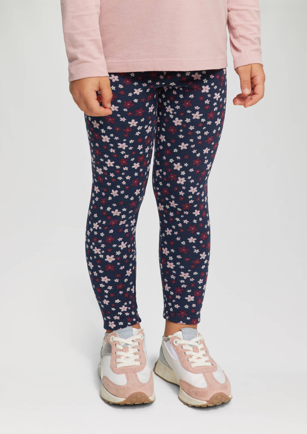 s.Oliver gebloemde legging donkerblauw/roze