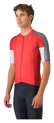 Maillot à Manches Courtes Castelli Entrata 6 Homme Bleu Rouge Bordeaux