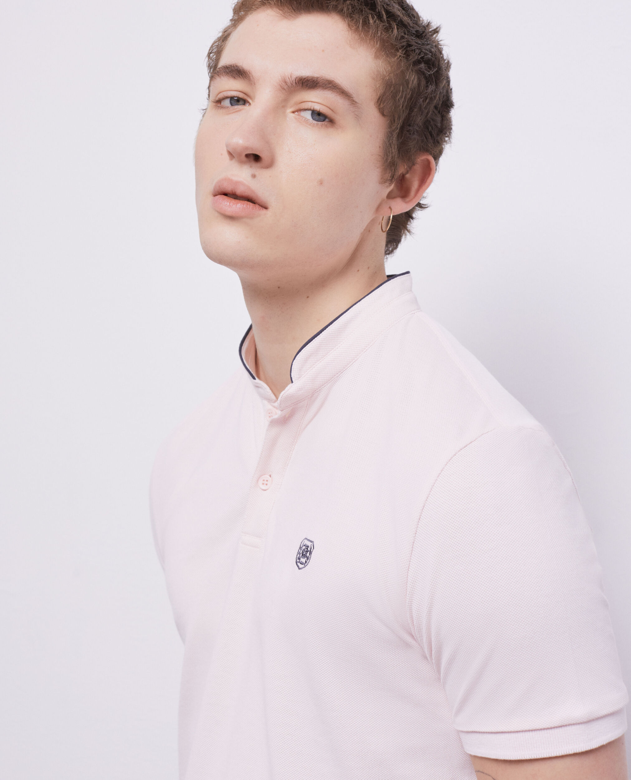 Polo col officier rose