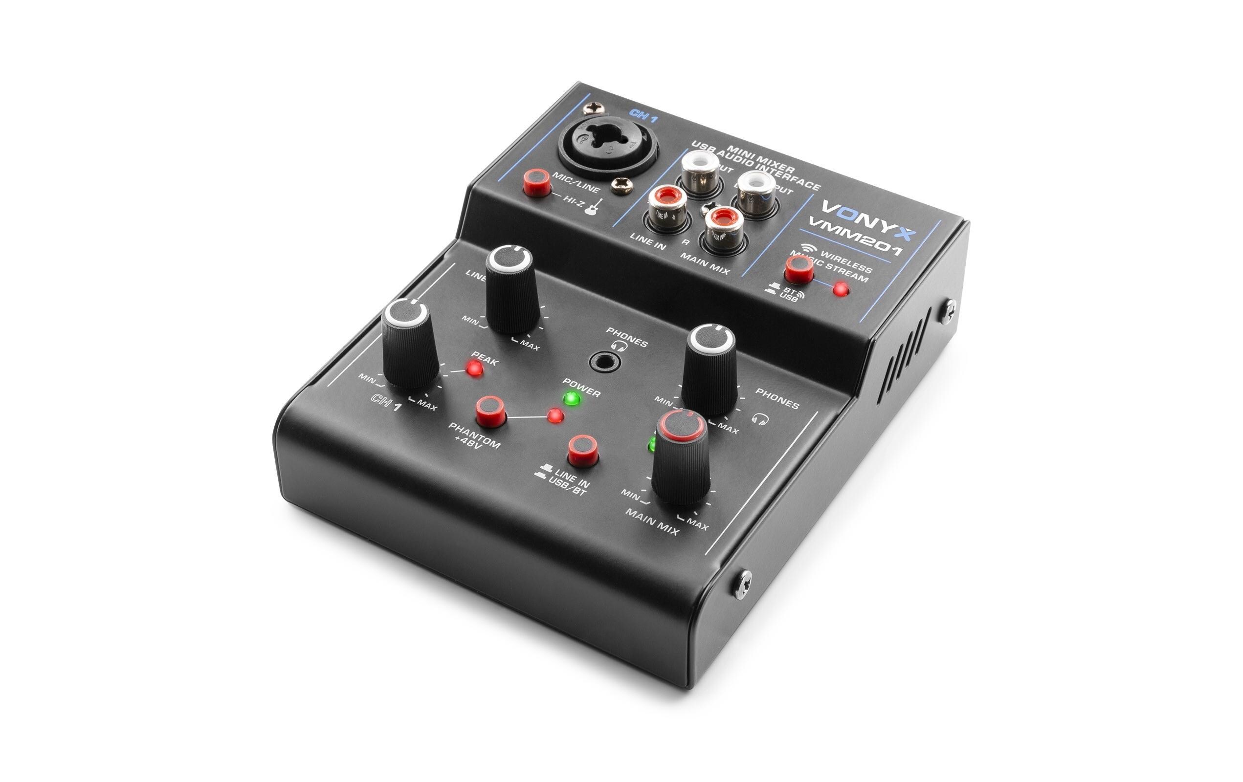Mischpult VMM201Kompakter Musikmixer mit USB-Audioschnittstelle