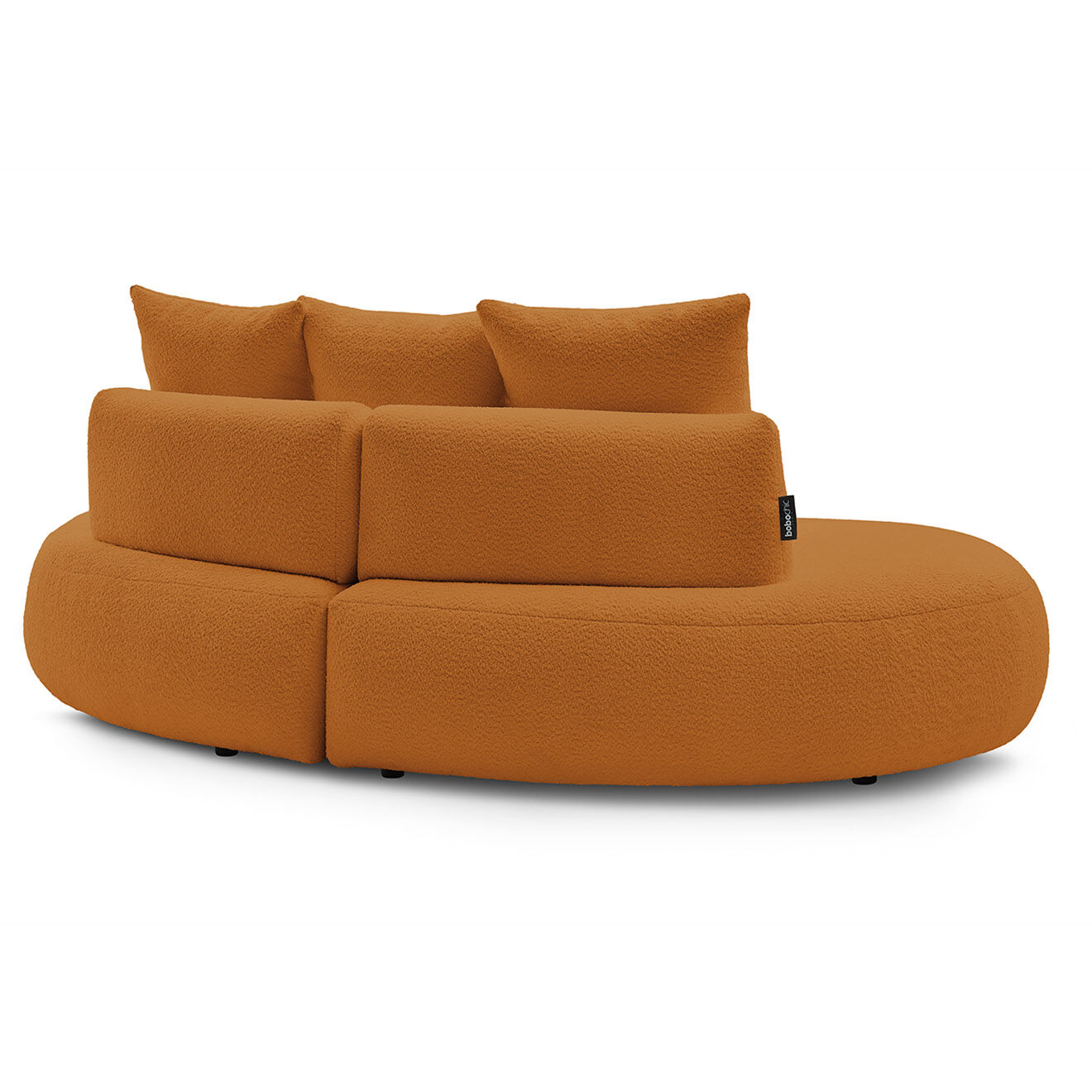 Bobochic Canapé droit fixe 3 places saint-germain tissu bouclette jaune - 260x145x92 cm
