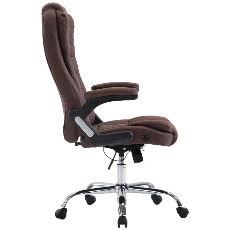 CLP Bureaustoel Thor chroom Frame - Stof - bruin