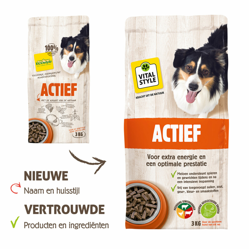 VITALstyle Hondenvoer Actief Hondenbrokken3 kg