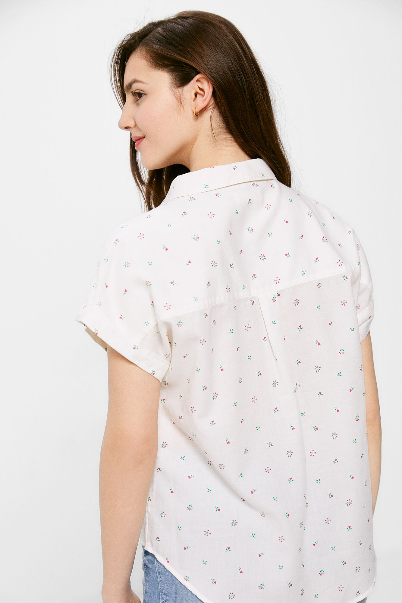 Blusa de algodão estampada