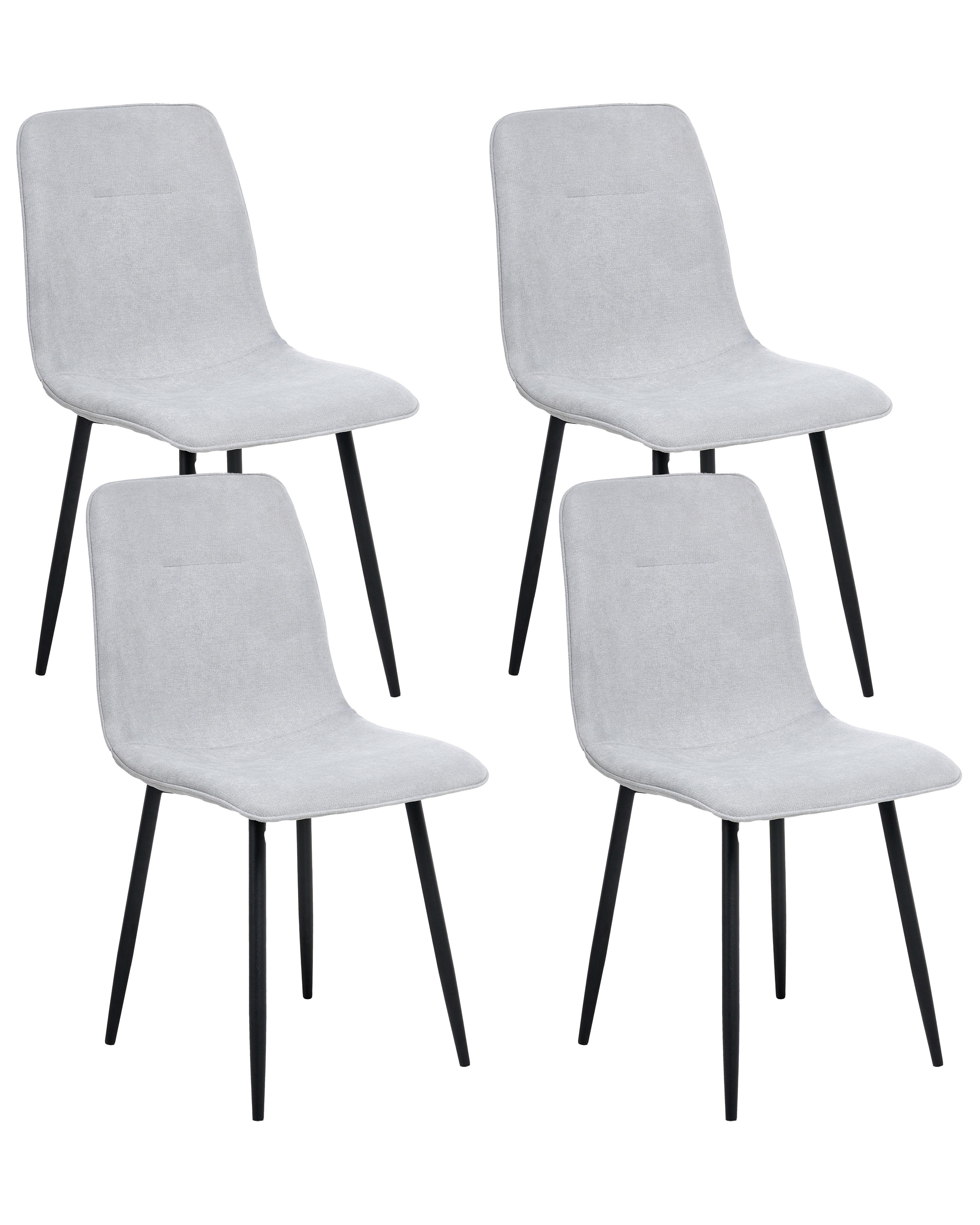 Set van 4 eetkamerstoelen TUSCOLA Stof Lichtgrijs