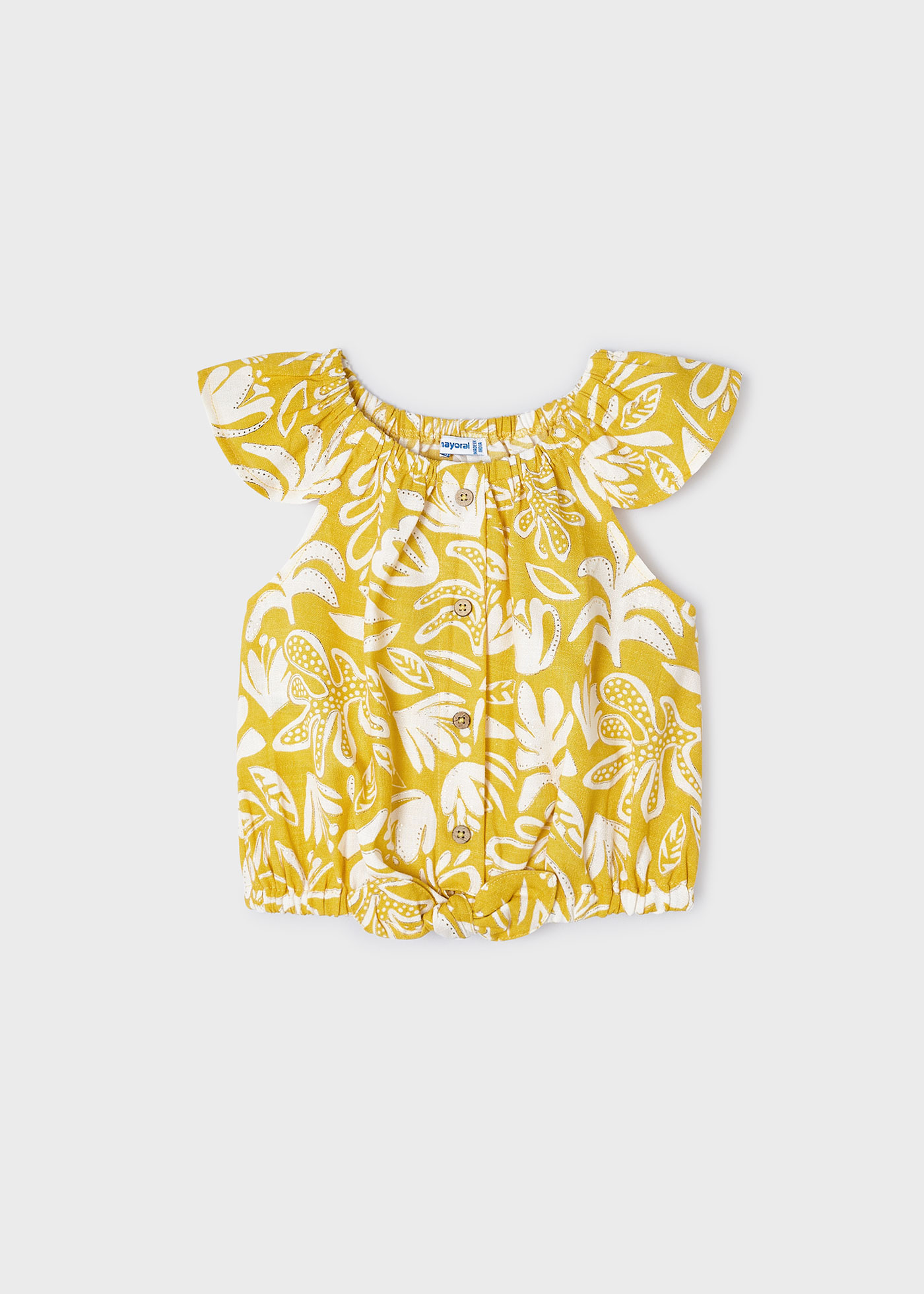 Top estampado Honey Girl com nó