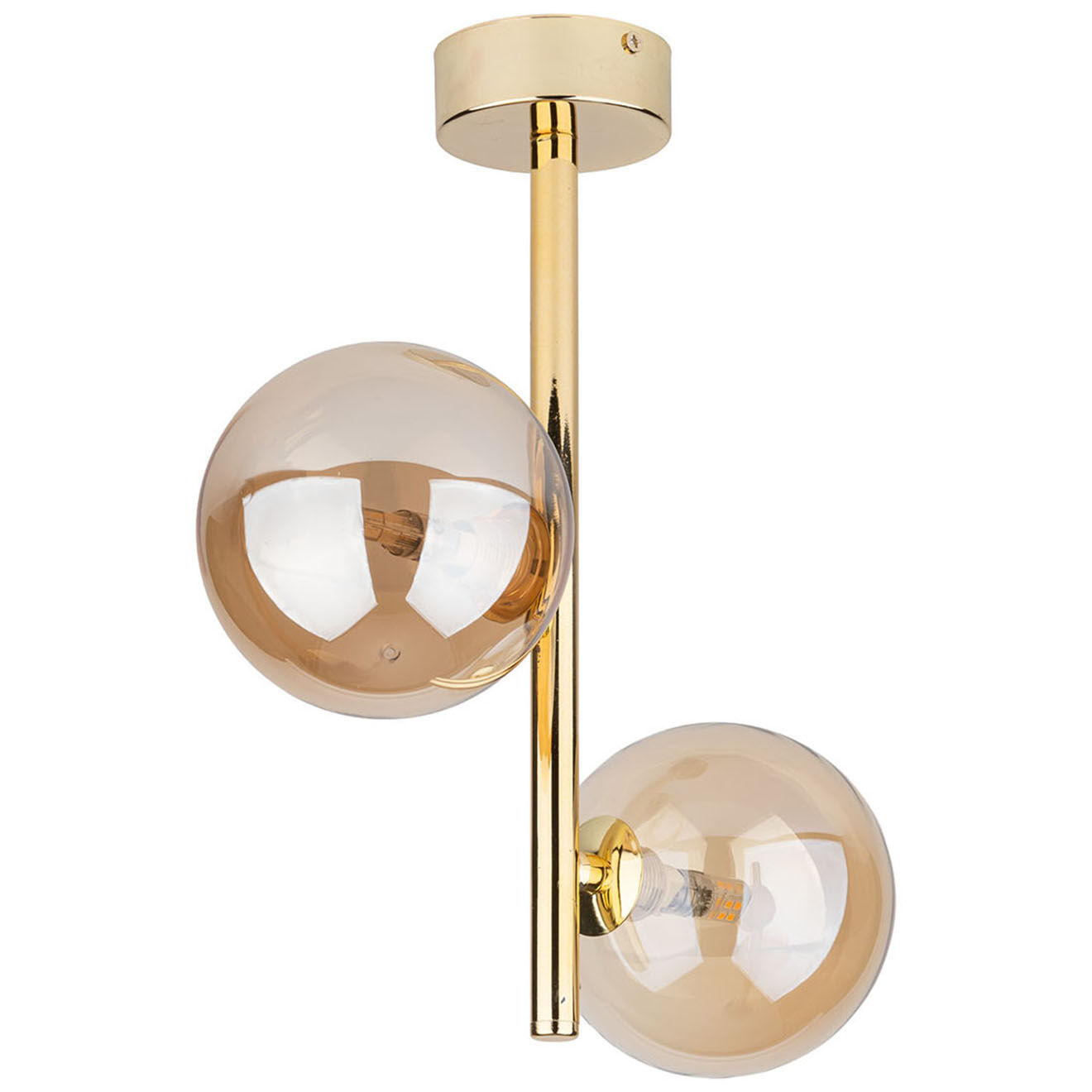 Micadoni Suspension Alioth doré/ambre - 12x27x34 cm