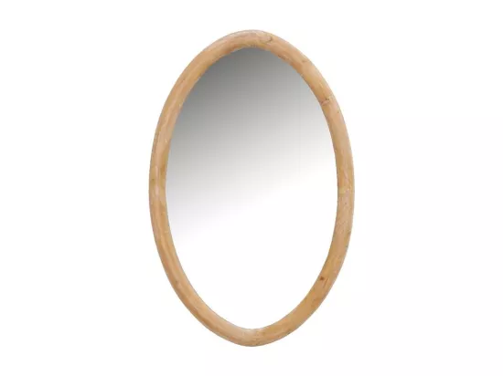 Miroir ovale en bois naturel