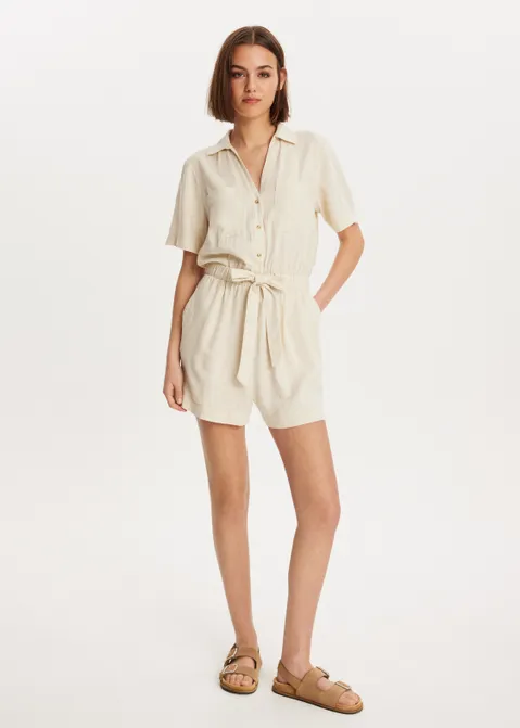 Linnen mix playsuit zand (ZND.L)