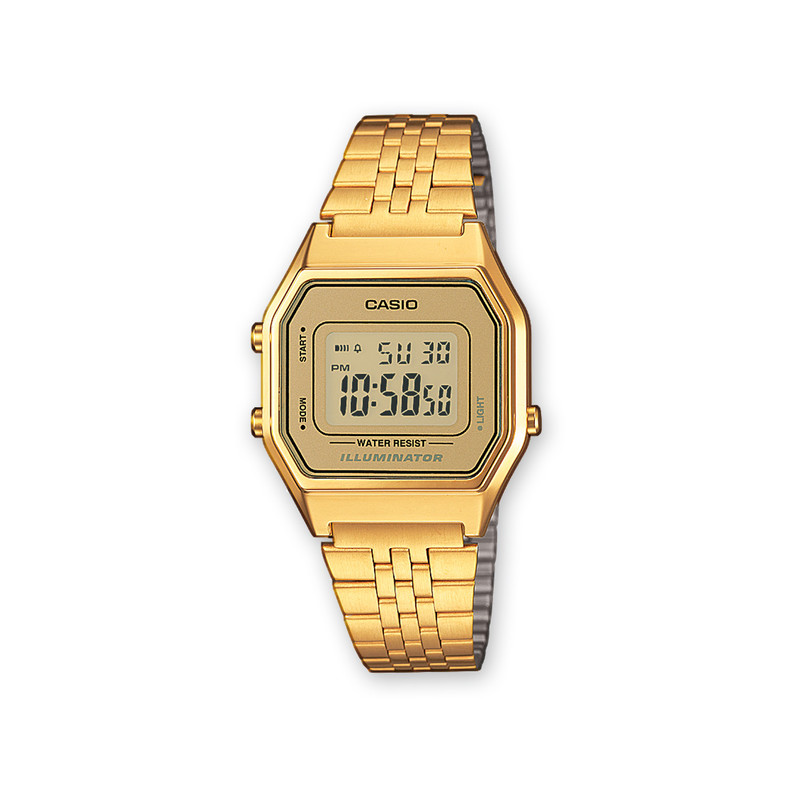montre Casio femme acier doré