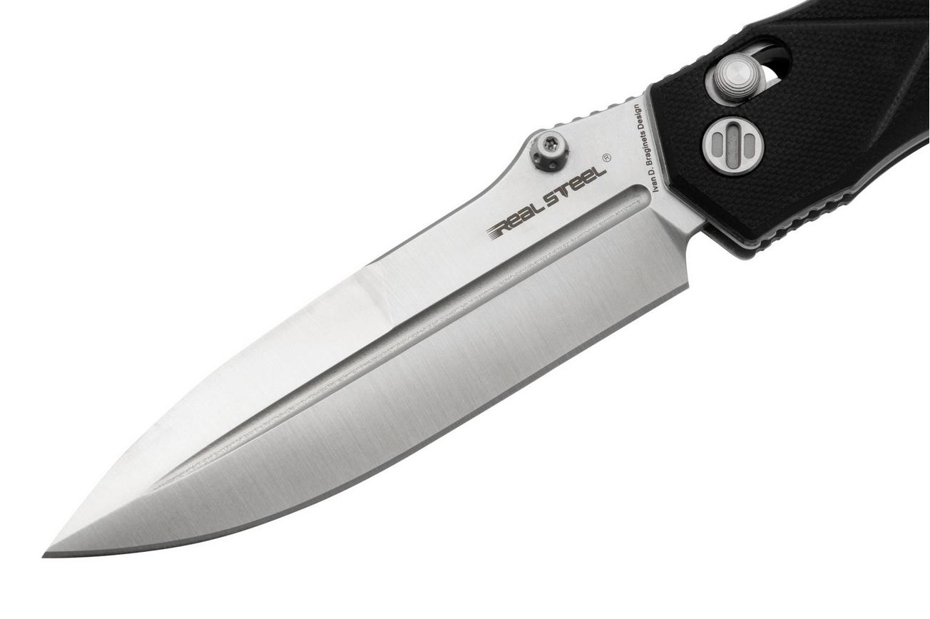 Real Steel Muninn 7751BS Black G10, Satin VG-10, zakmes