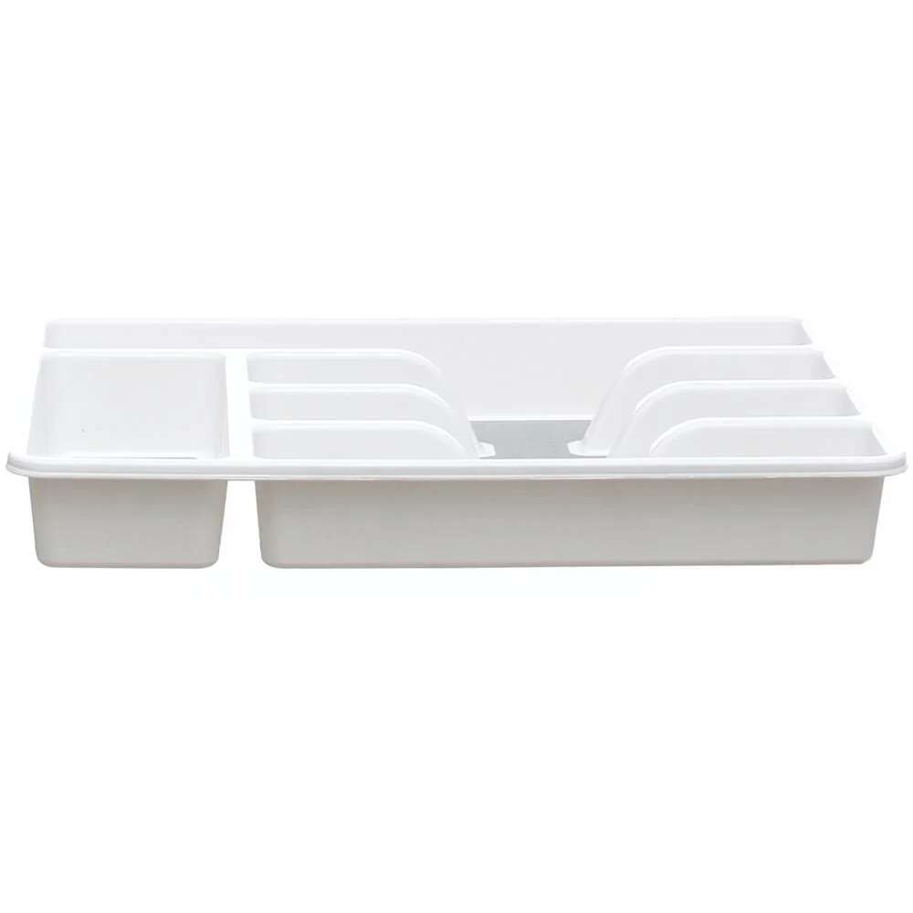 Range couvert blanc fond silicone gris 5 compartiments