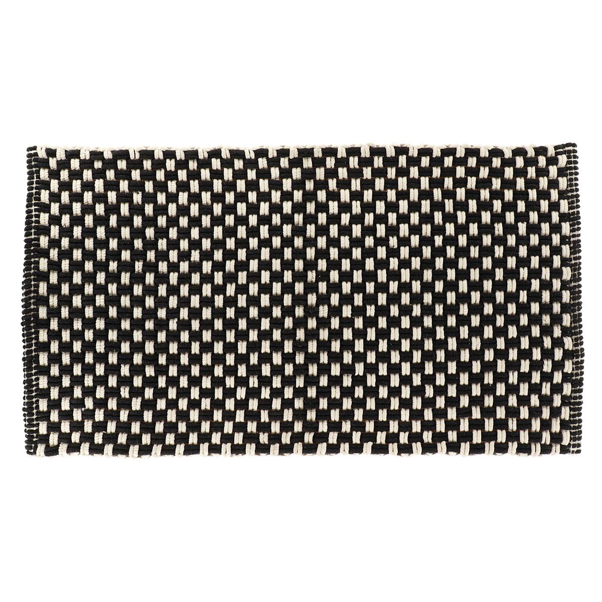 TAPIS SUCRE ASPECT MAILLE 45X90CM NOIR NATUREL
