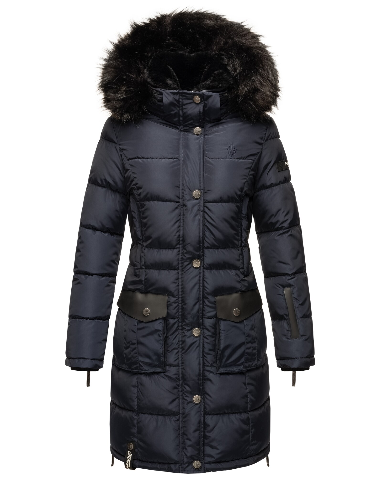 NAVAHOO Damen Stylischer Steppmantel Winter Parka mit edlem Fellimitat Sinja