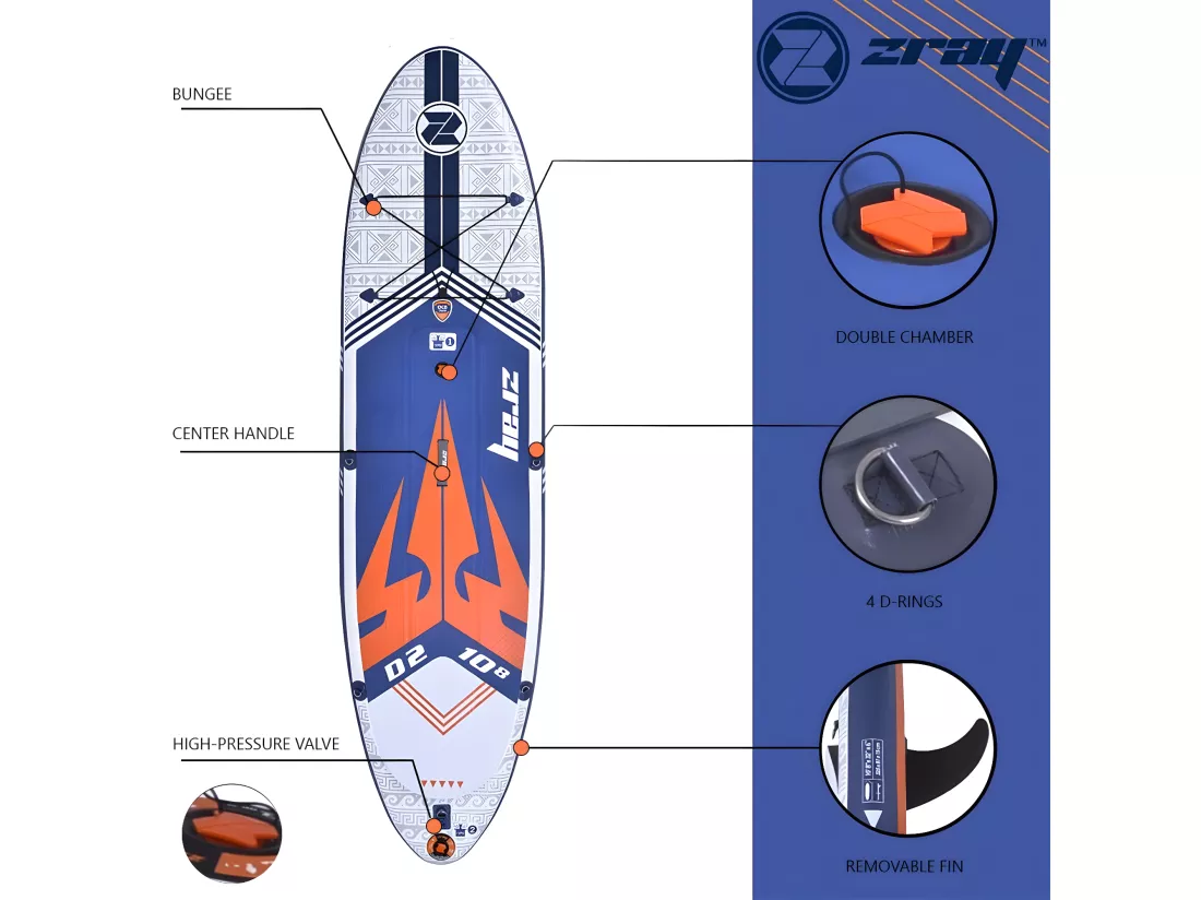 SUP Paddle Gonflable Dual 10'8 Zray 325x81x15cm(10'8x32