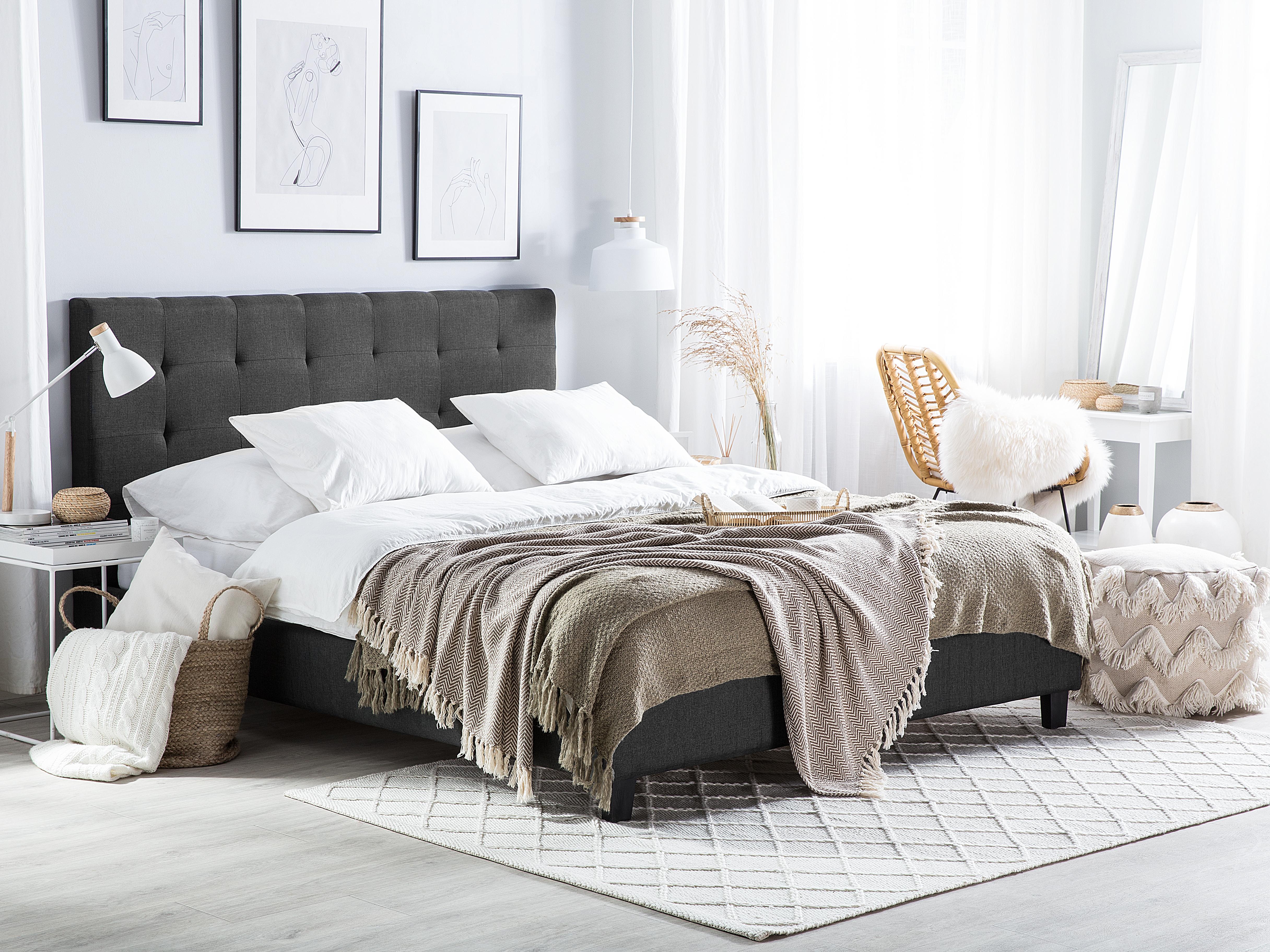Waterbed Stof LA ROCHELLE 180 x 200 cm Donkergrijs