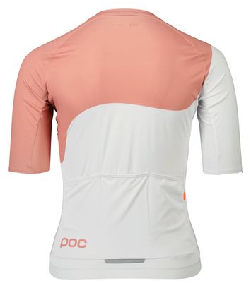 Maillot Manches Courtes Femme Poc Essential Road Print Rose/Blanc