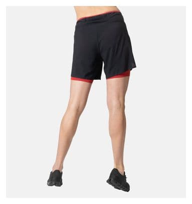 Short 2-en-1 Odlo X-Alp Trail 6 Inch Femme Noir / Rouge