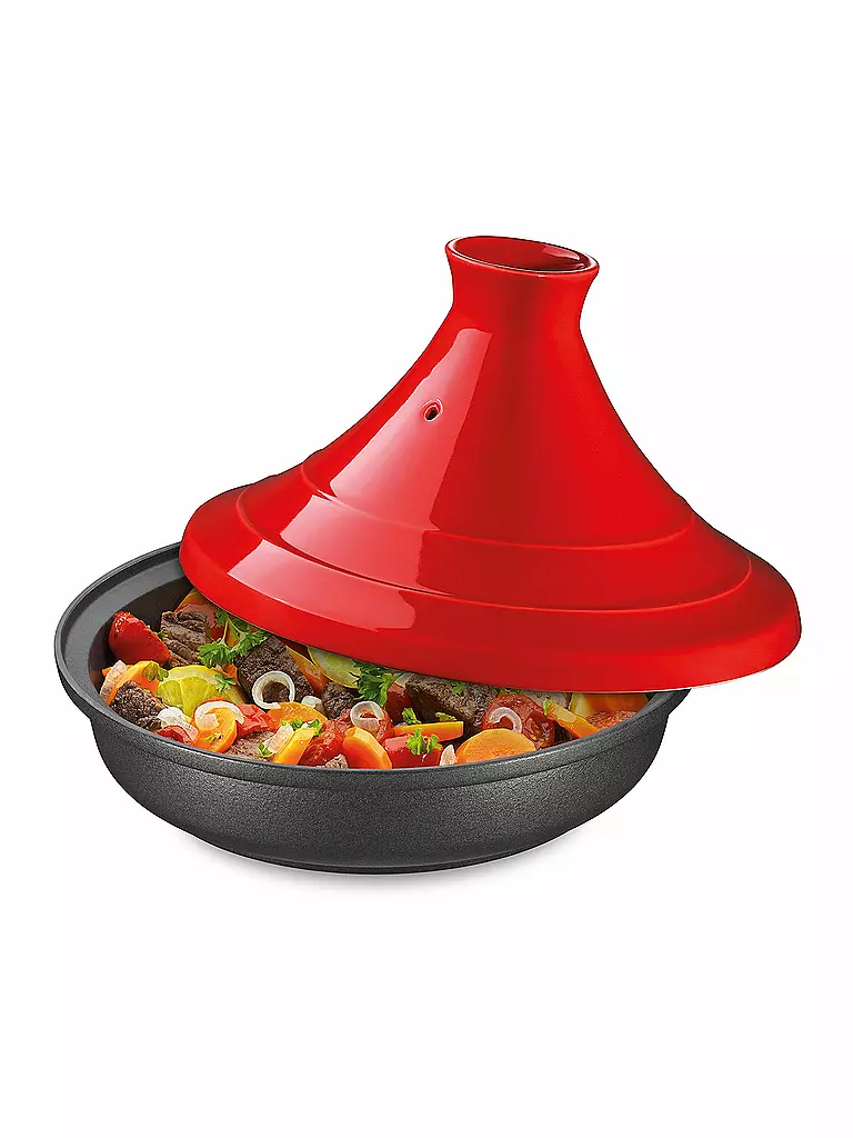 SPRING Tajine Escale 28cm/2l Schwarz/Rot rot