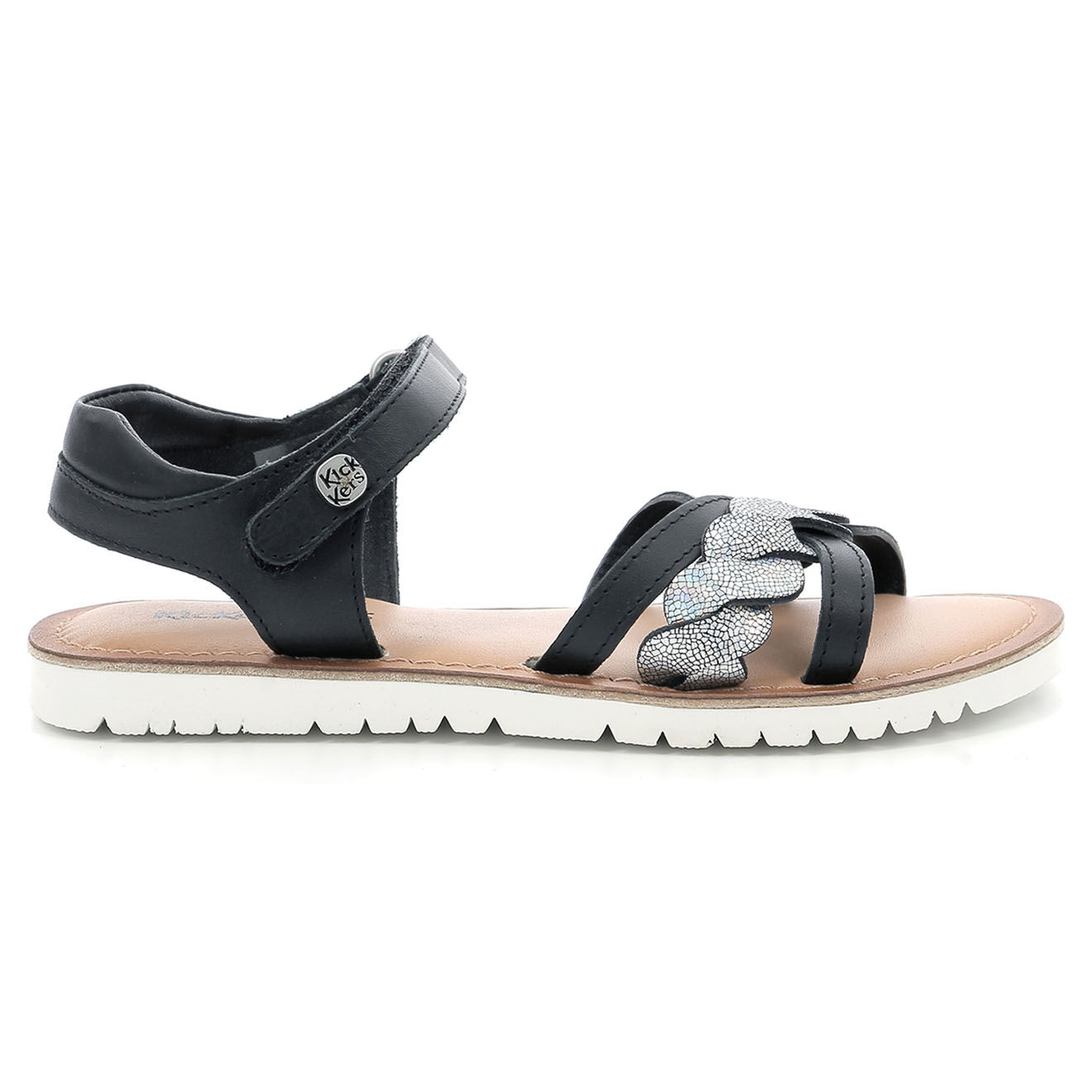 Kickers Sandales en Cuir Betty noir métallisé