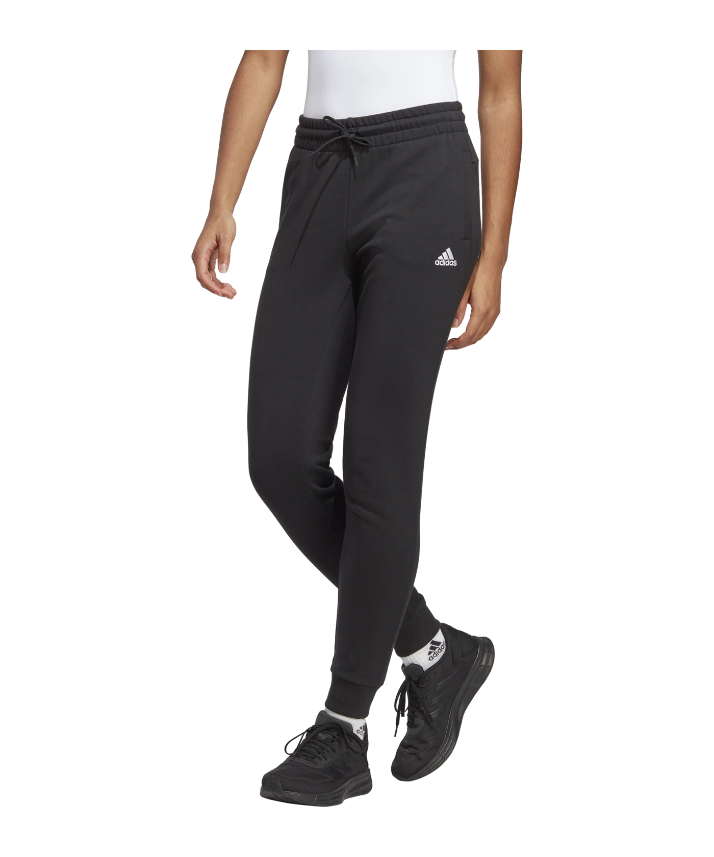 adidas Essentials Linear French Terry Cuffed Pants Black