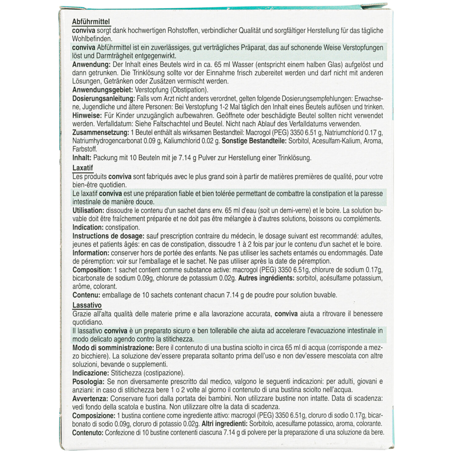 conviva Abführmittel 10 Stück