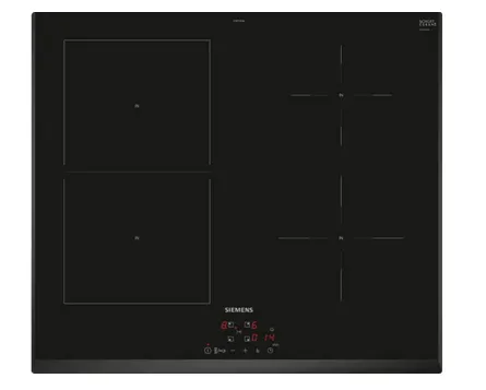 Siemens iQ500 ED651BSB6E, Sort, Indbygget, 60 cm, Zone induktionskogeplade, Keramisk, 4 zone(s)