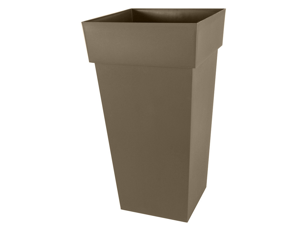 Pot de fleur carré toscane 43 x h.80 cm - taupe