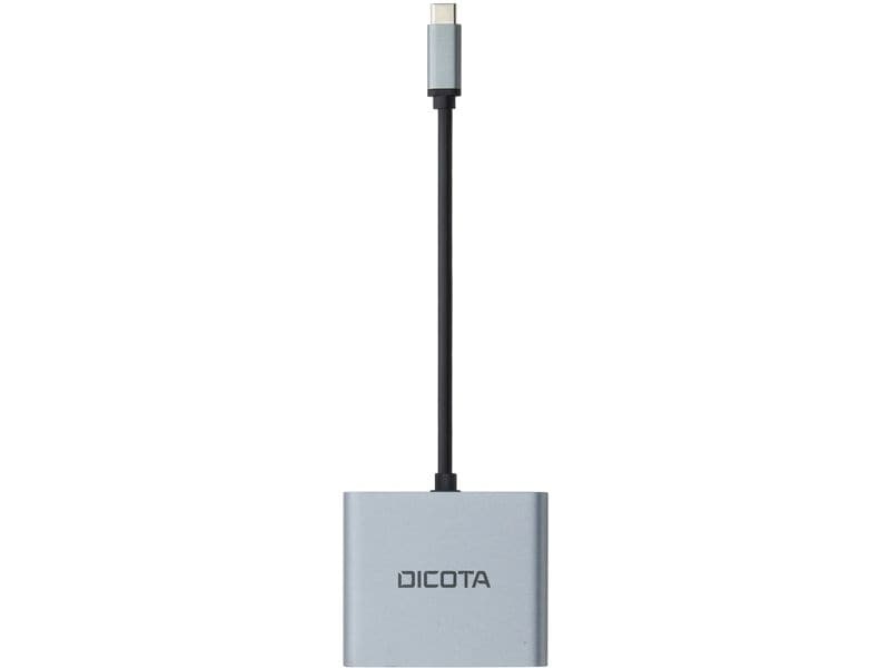 DICOTA USB-Hub Portable 4-in-1 Tragbare USB-C 4-in-1 Mini-Dockingstation