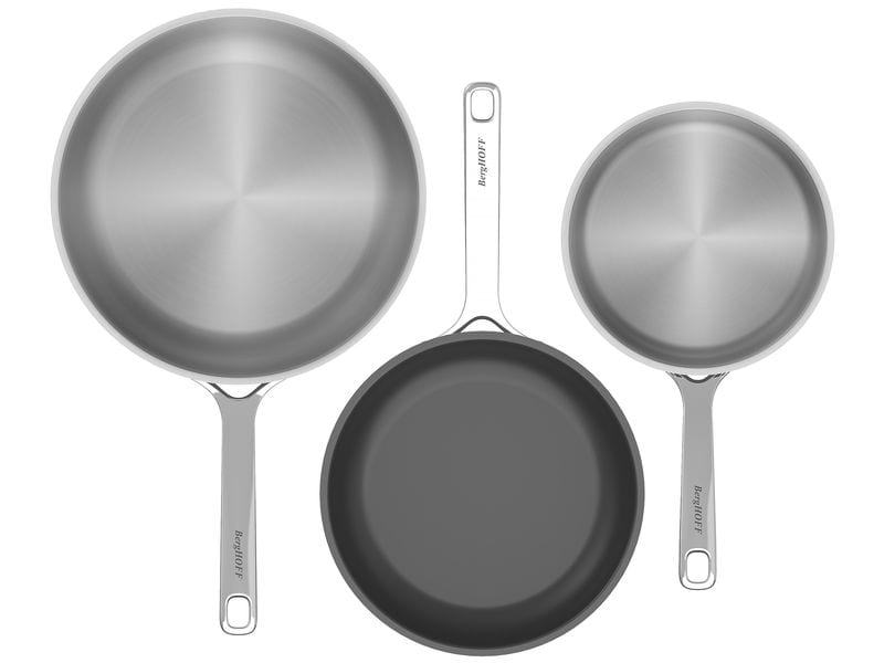 BergHOFF Pfannen-Set HELIX, 3-teilig Pfannen-Set aus recyceltem Edelstahl