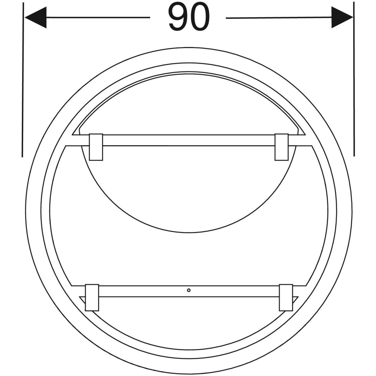 Geberit Option ronde spiegel met verlichting 90cm