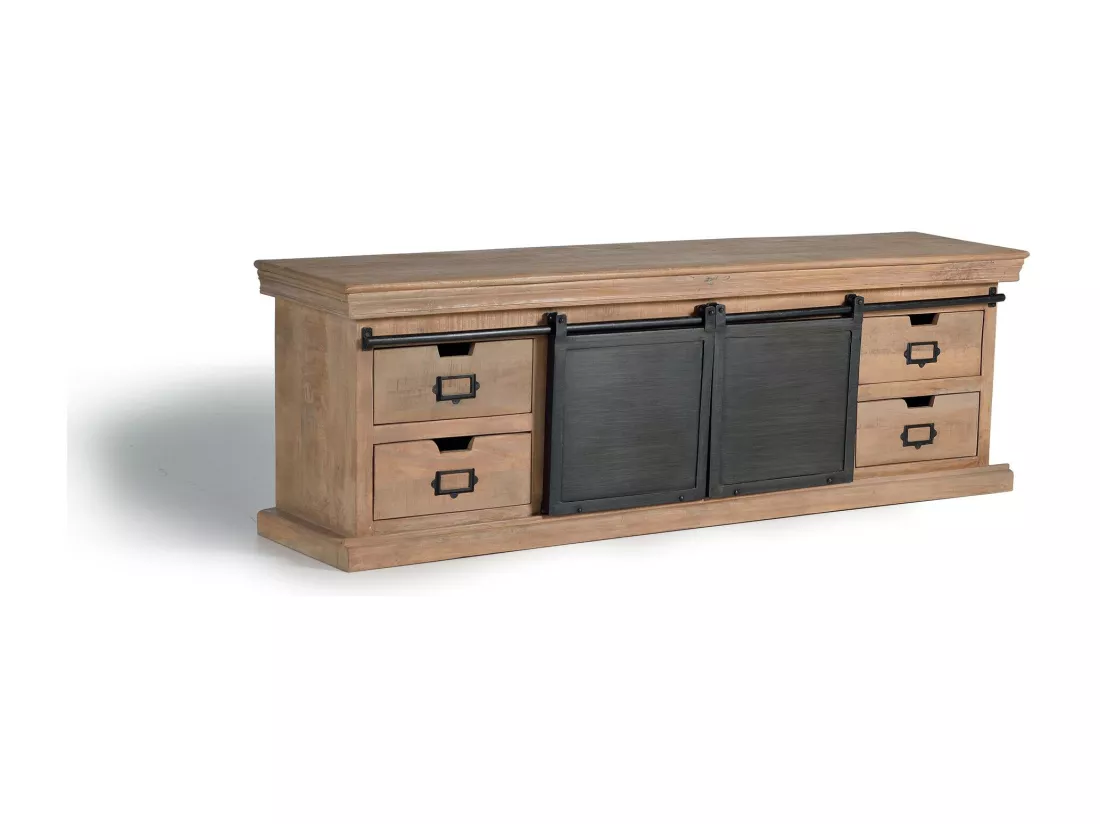 Meuble TV de style industriel. Multicolor.Giner y Colomer.55x40x170