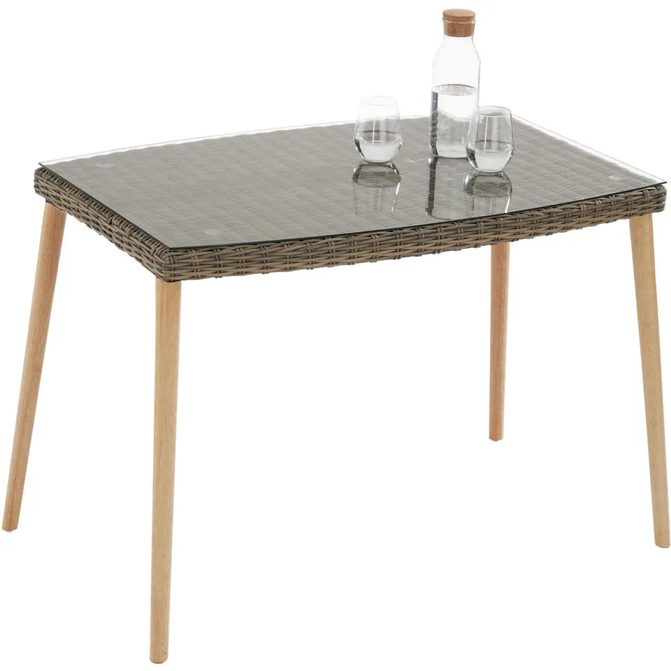 tectake Wicker lounge Pula met aluminium frame, Natuur