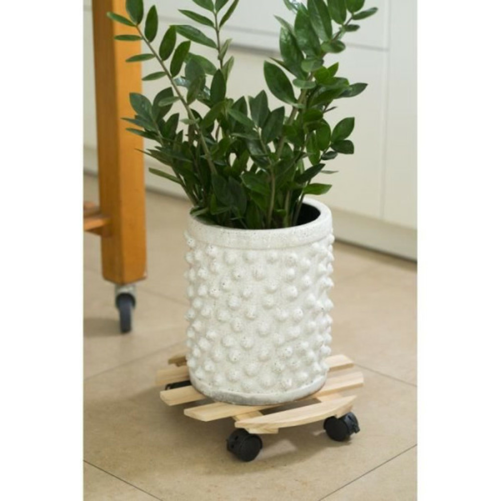 Tablette a roulettes pour plantes - sapin - h7,4 x ø35 cm