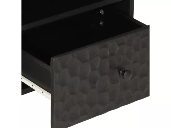 Prolenta Premium - Table de chevet noir 40x33x46 cm bois de manguier solide