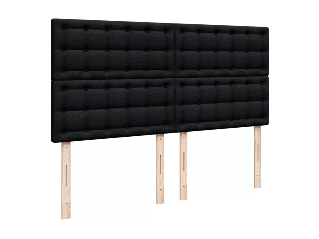 Sommier à lattes de lit avec matelas Noir 180x200 cm Tissu