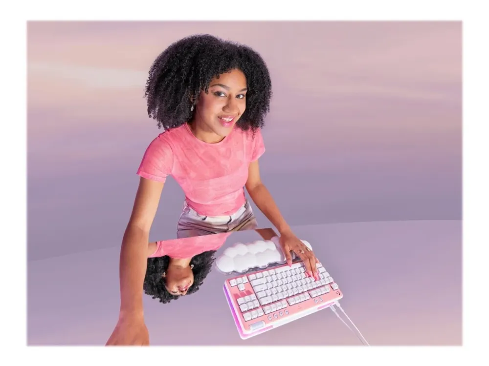 Logitech G G713 - Tastatur - tenkeyless - bagbelyst - USB - QWERTY - US International - tastkontakt: Tactile - hvid