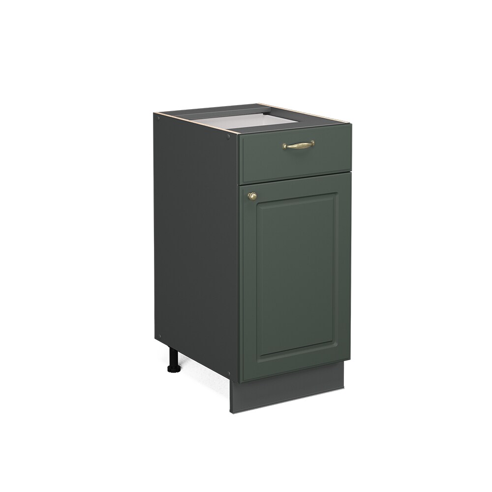 Vicco Schubunterschrank Küchenschrank Küchenmöbel Fame-Line Anthrazit Grün-Gold Landhaus 40 cm Küche Einbauküche Drehtür Schublade Einlegeboden Blende Küchenzeile