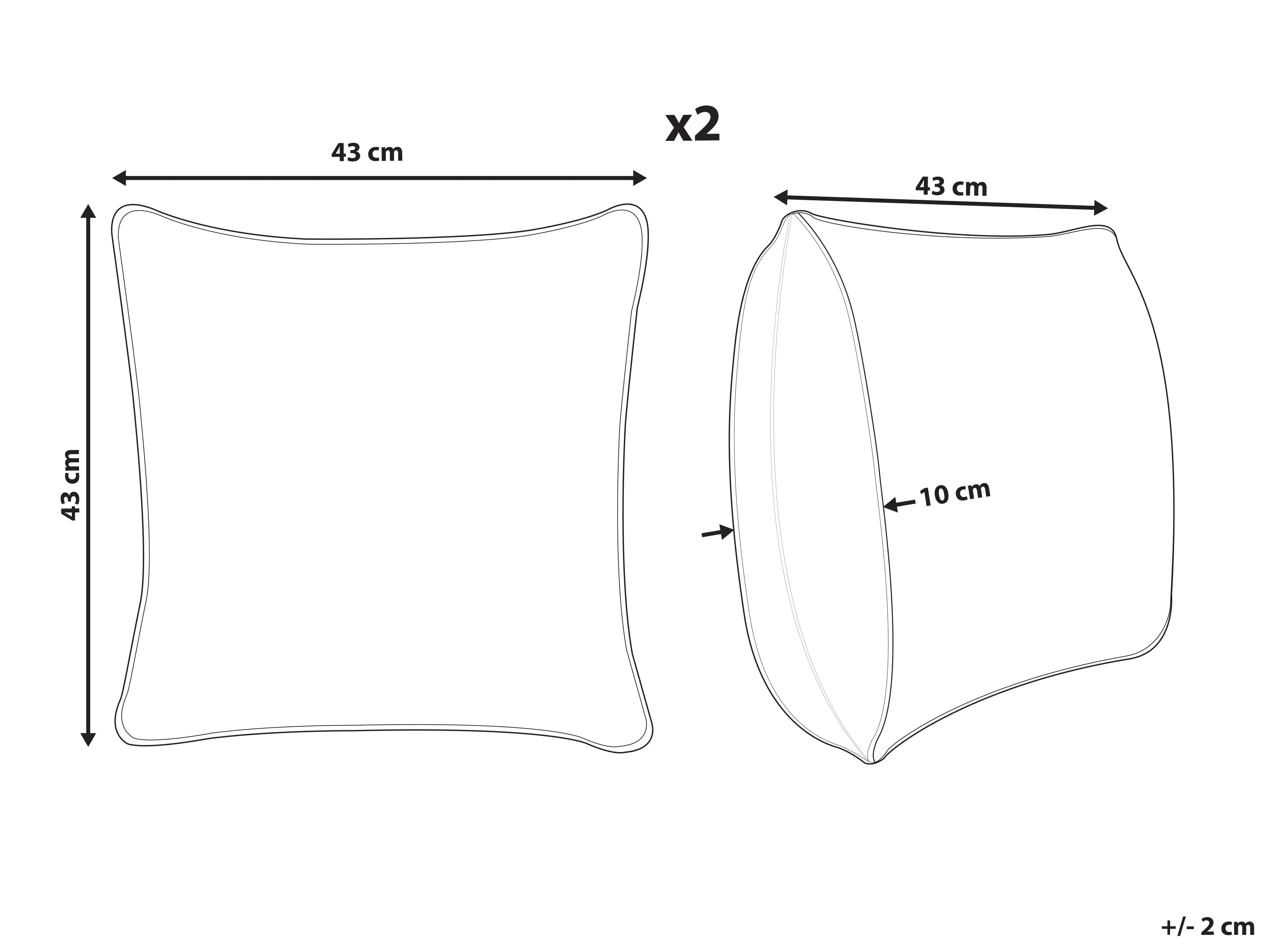 Set van 2 sierkussens MILLET Corduroy 43 x 43 cm Roze geometrisch patroon