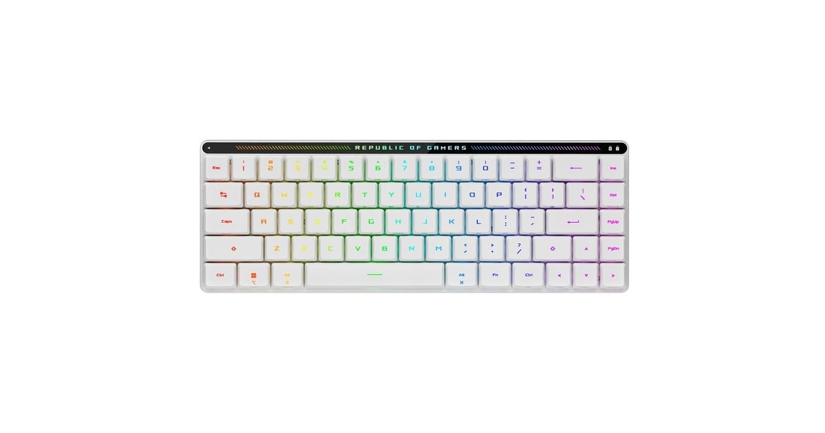 ASUSROG Falchion RX Low Profile, gaming toetsenbord  (Wit, US lay-out, ROG RX Red, RGB leds, 65%, Bluetooth / 2.4GHz / USB)