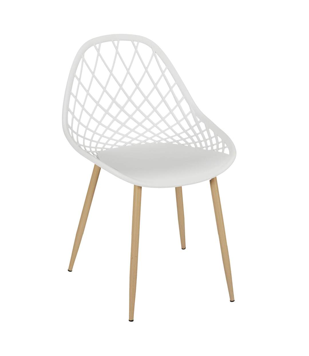 Lot de 4 chaises d'extérieur Malaga en polypropylène - Blanc