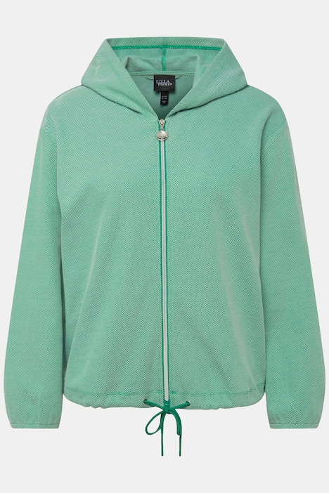 Hoodie-Jacke, Sweat, Struktur, Tunnelzug, Kapuze