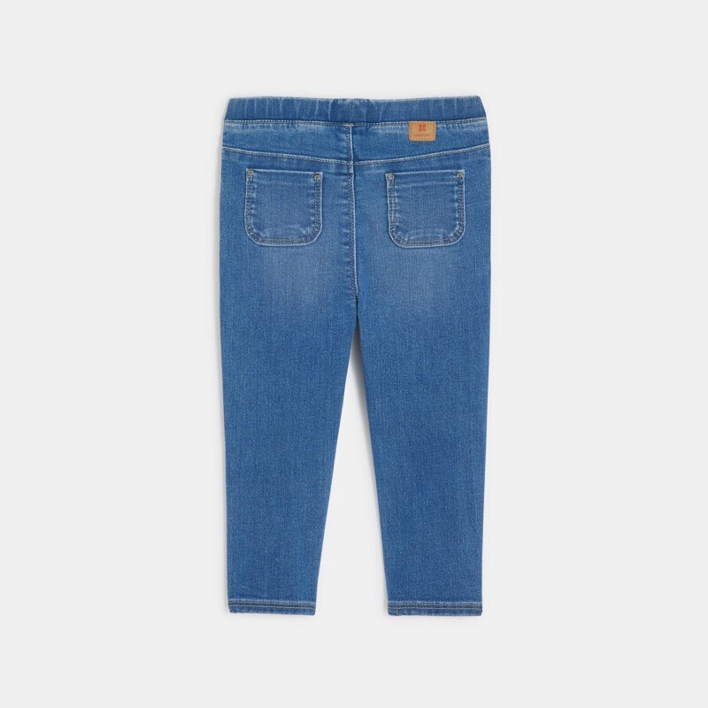 Jean bébé fille bleu délavé à broderies exotiques Catimini Bleu