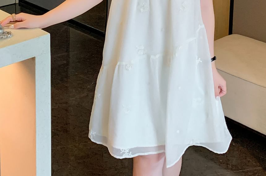 Krezol - Plus Size Korte Mouw Vierkante Hals Zomerjurk / Midi Zomerjurk