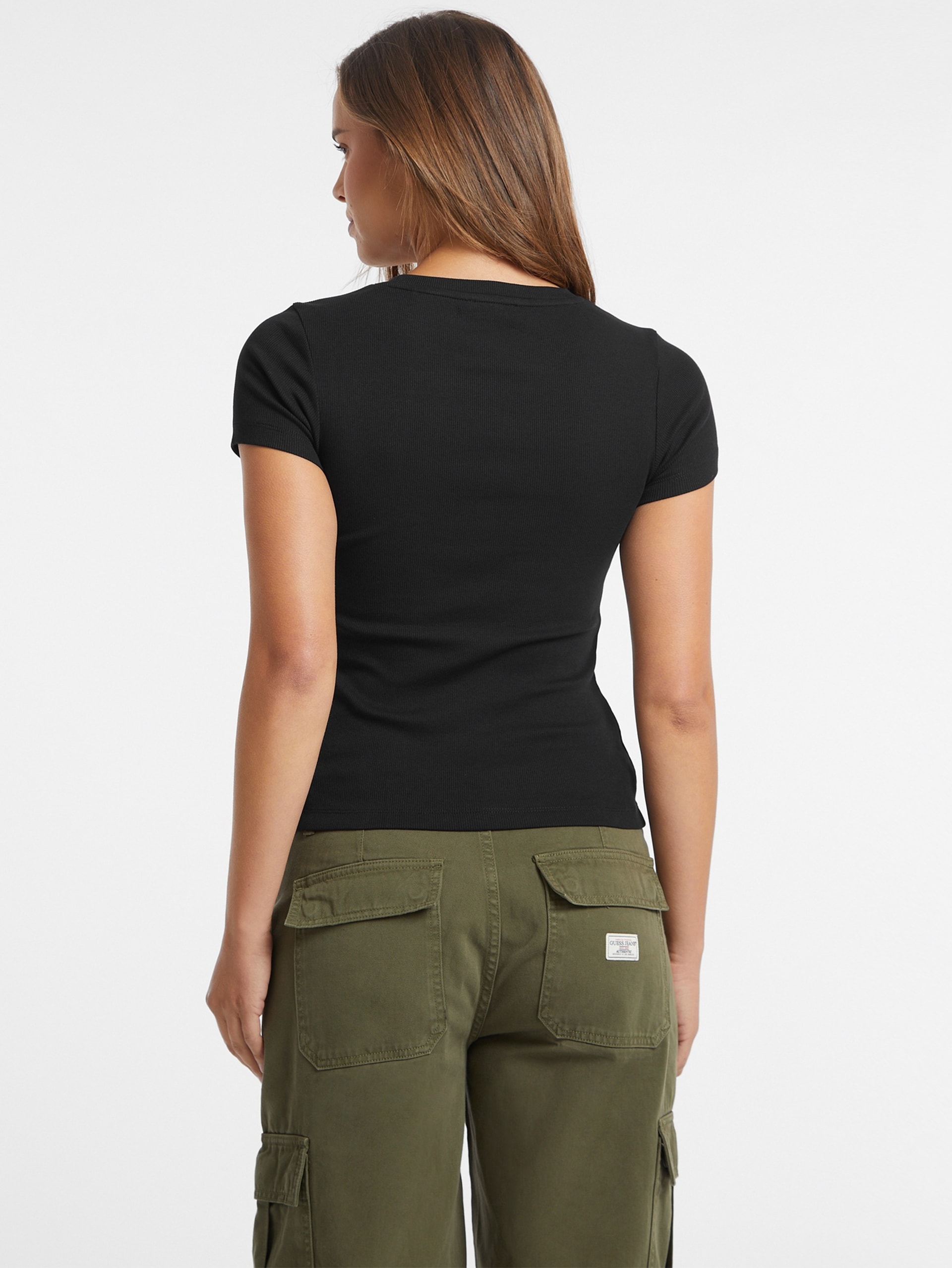 Camiseta Slim com Logo Bordado