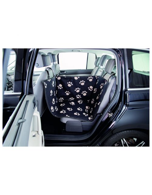 Trixie Autobeschermdeken Smal Met Hoge Zijdelen - Hondenautoaccessoire - 50x145 cm Zwart Beige
