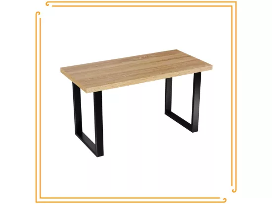 Table de cuisine pour salle à manger Loft en chêne Sonoma avec pieds noirs